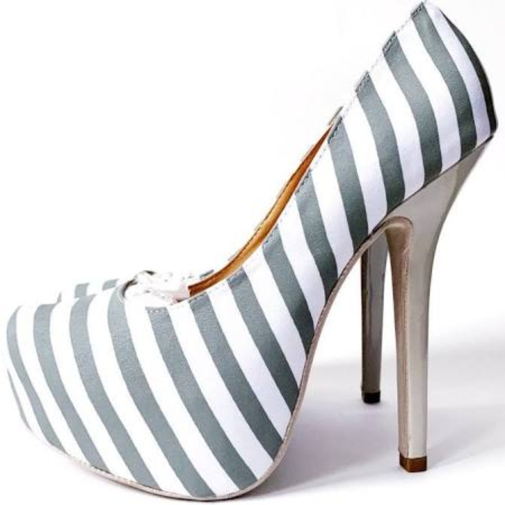 Charlotte Russe High Heels Striped White